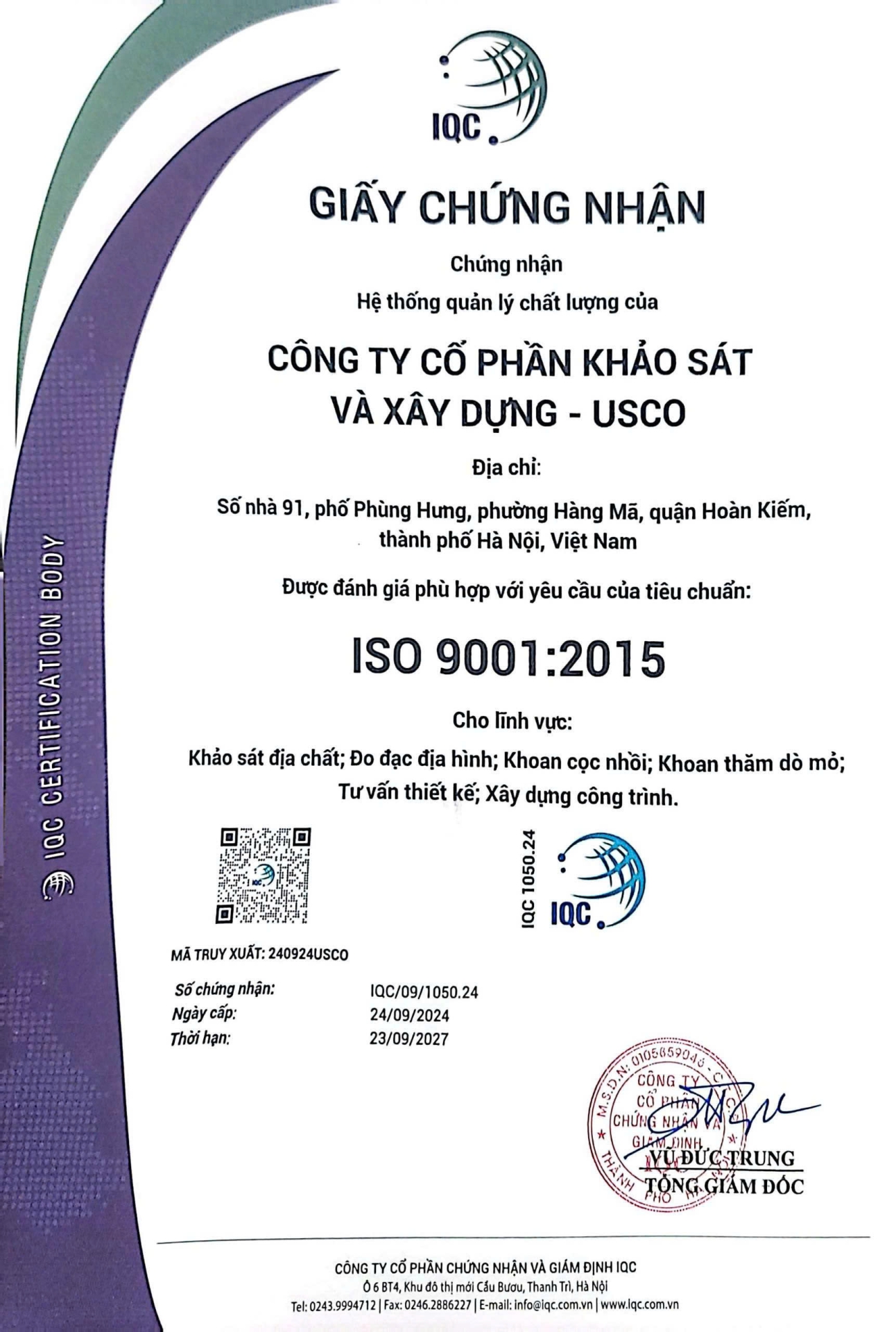 Chứng nhận Hệ thống quản lý chất lượng