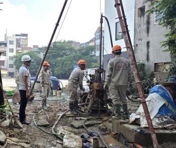 Khảo sát ĐCCT và khoan phụt xử lý gia cố ổn định nền giếng khai thác nước ngầm H16 - Nhà máy nước Ngô Sỹ Liên