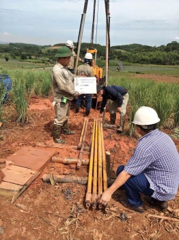 Thi công KS thăm dò mỏ đá sét làm nguyên liệu xi măng tại khu vực Thành Tâm, Thành An tại xã Ngọc Trạo, tỉnh Thanh Hóa
