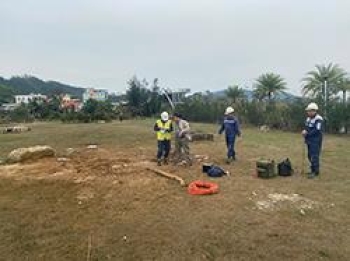 Thi công đo địa vật lý khu đô thị Phương Đông tại Vân Đồn, Quảng Ninh.