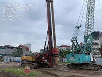 Thi công cọc khoan nhồi thí nghiệm, đại trà Dự án: Khu nhà ở phố mới Văn Giang- công trình tòa nhà thương mại dịch vụ, hỗn hợp tại Thị trấn Văn Giang, huyện Văn Giang, tỉnh Hưng Yên