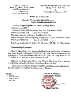 CBTT số 278 vv Ký hợp đồng với đơn vị KIểm toán Báo cáo tài chính